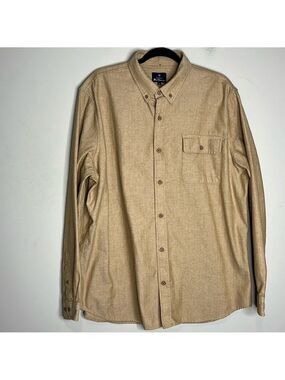 Ben Sherman Herringbone The Original Herringbone Shirt in Camel BS43LW434, SZ XL